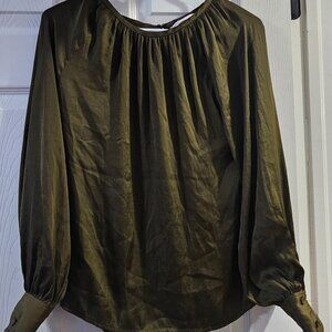 H&M Women's Satin Green Blouse